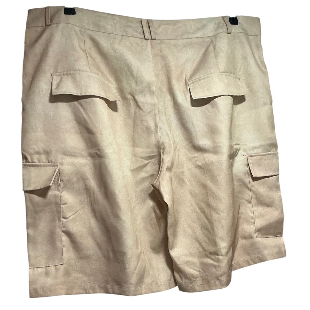 Unbranded Mens Tan American Flag Accent Cargo Shorts Size 2XL Patriotic Utility - Picture 2 of 4